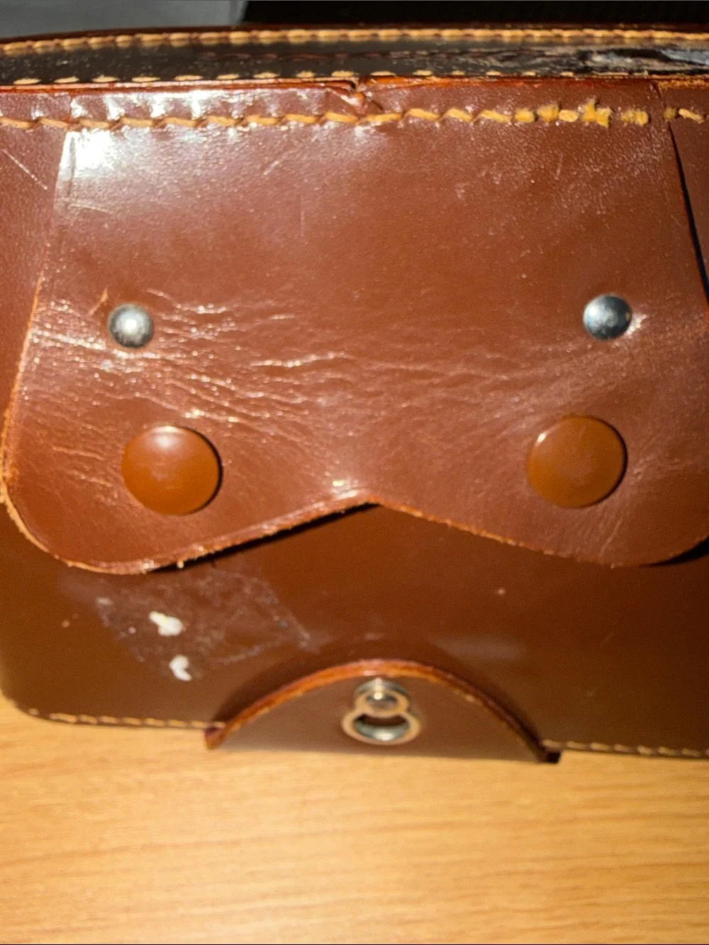Vintage Ihagee film camera antique leather case  / strap